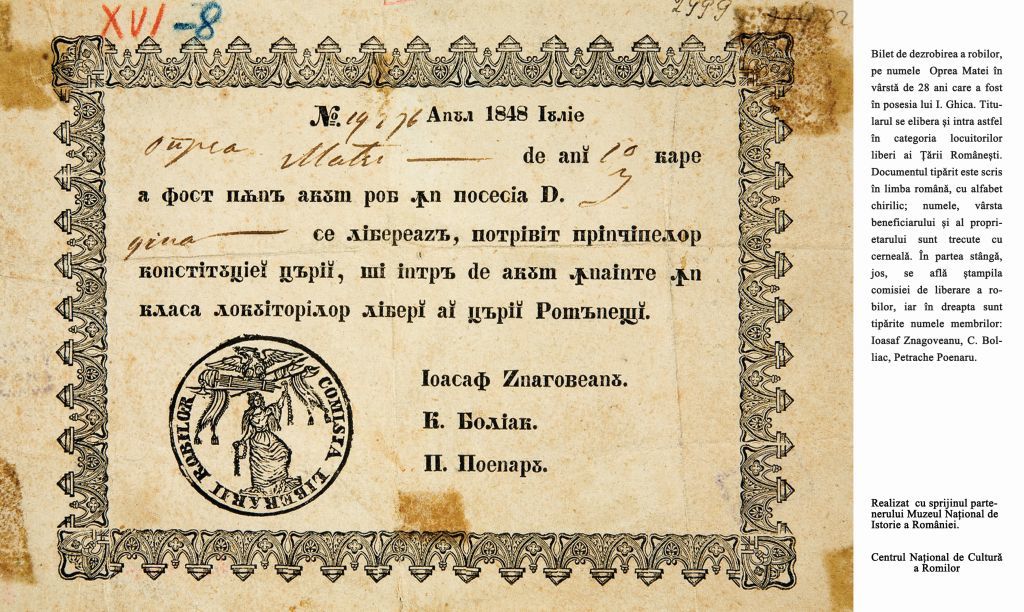 Roma emancipation document. Photo credits: 