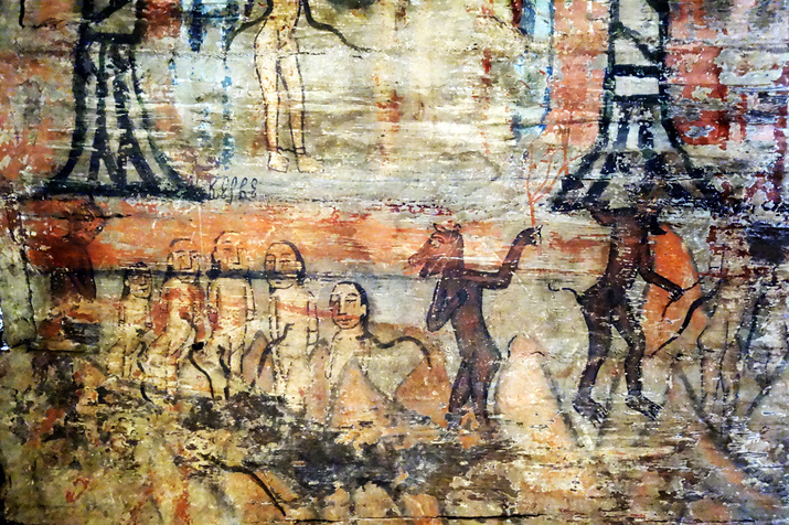 16th century wall painting in a wooden Orthodox church, Rogoz - Romania